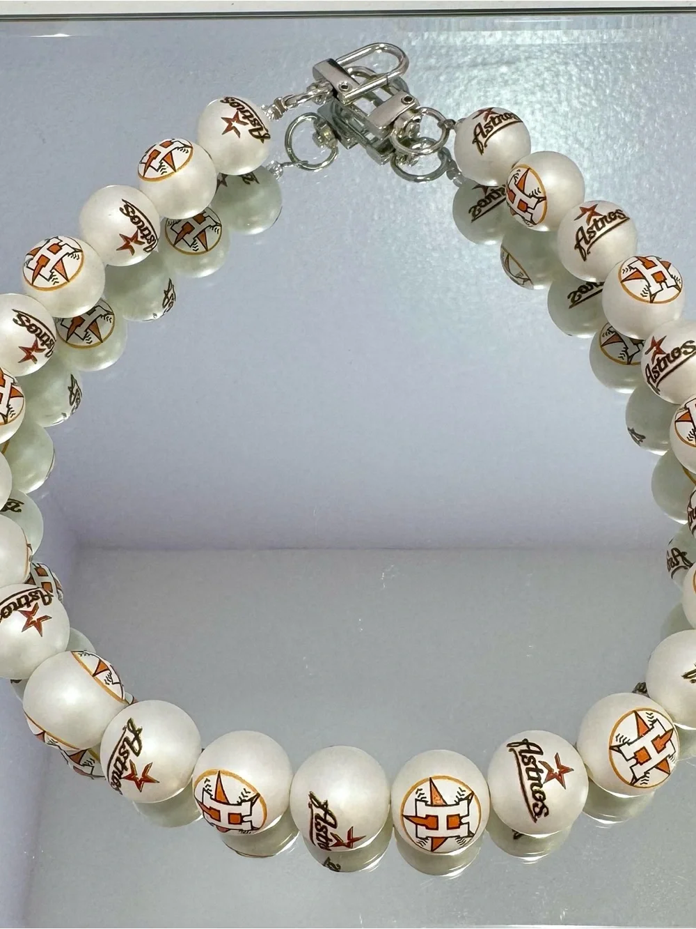New Houston Astros White Bead Bag Chain 18 inches